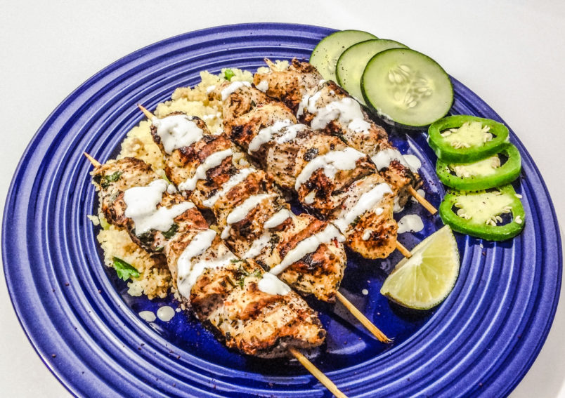 Greek Lemon Chicken Kabob with Garlic Yogurt Sauce