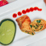 picture of plated kheema egg rolls