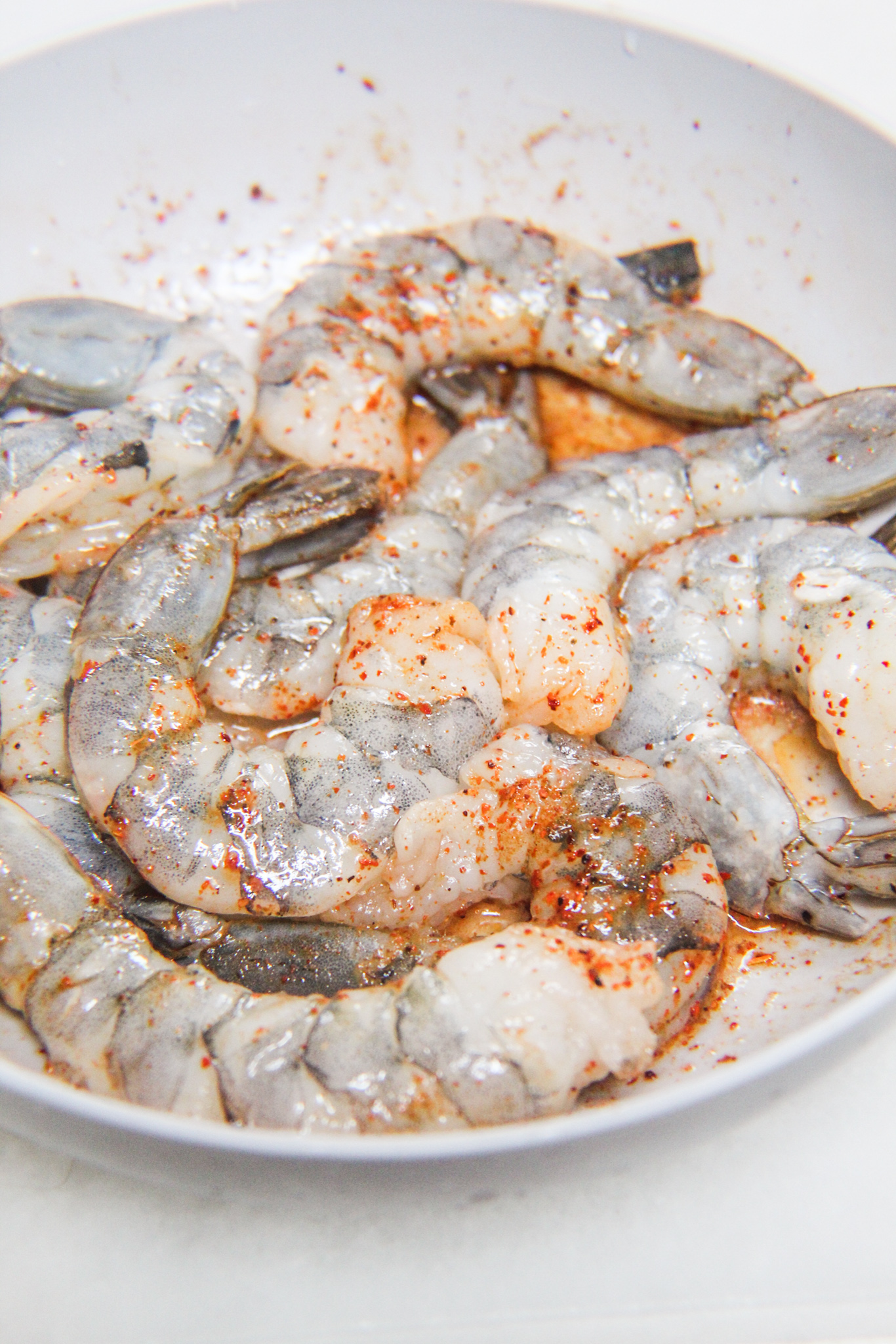 Shrimp marinating