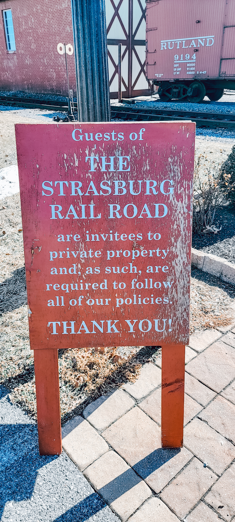 The Strasburg Rail Road Sign