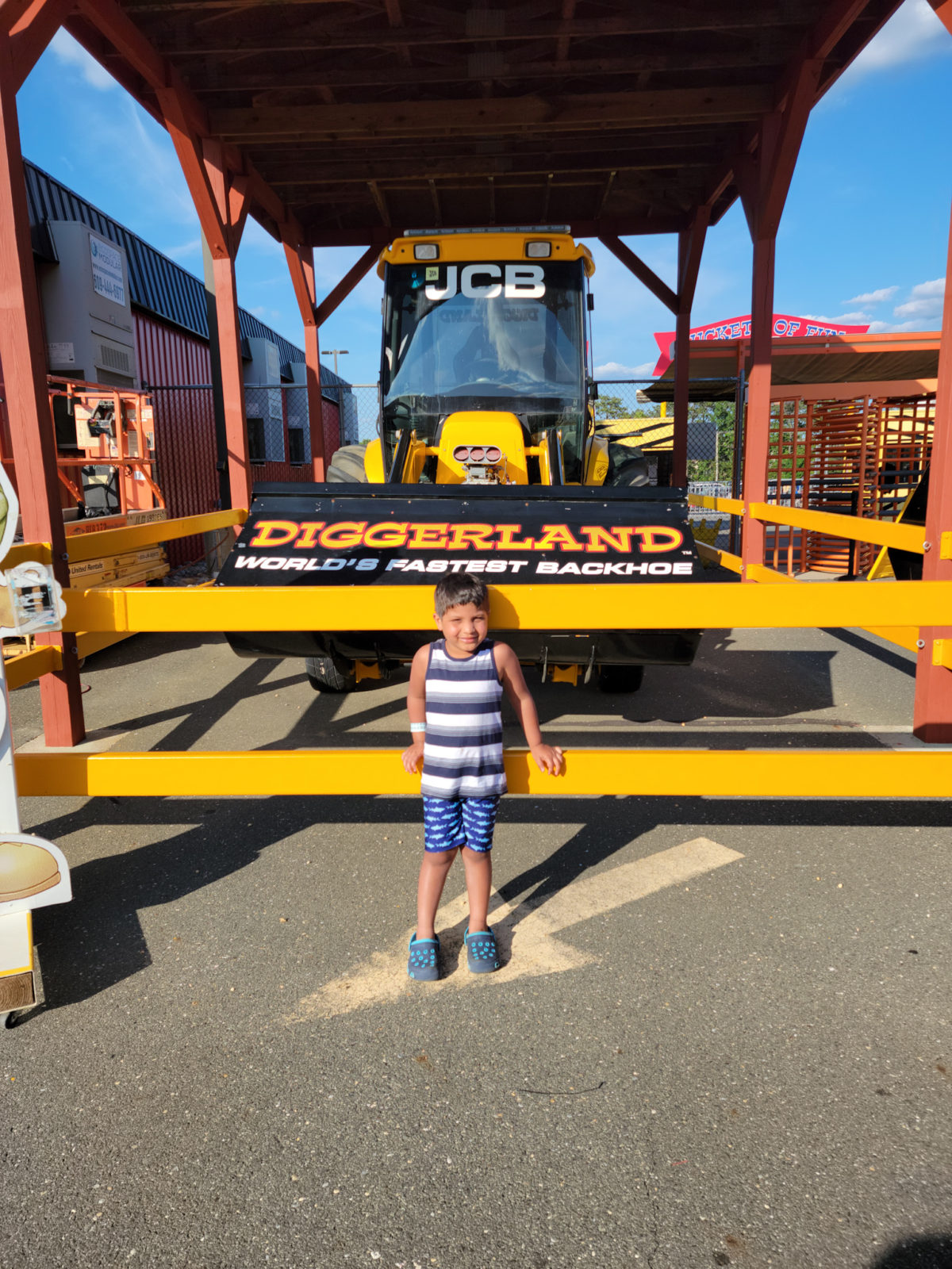 my son standing at diggerland